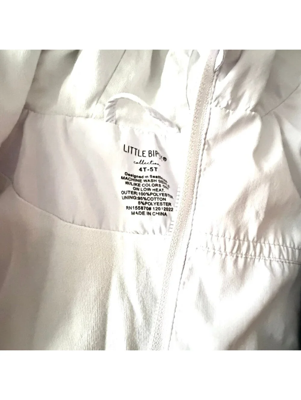 Little Bipsy Black and White Zip Up Windbreakers